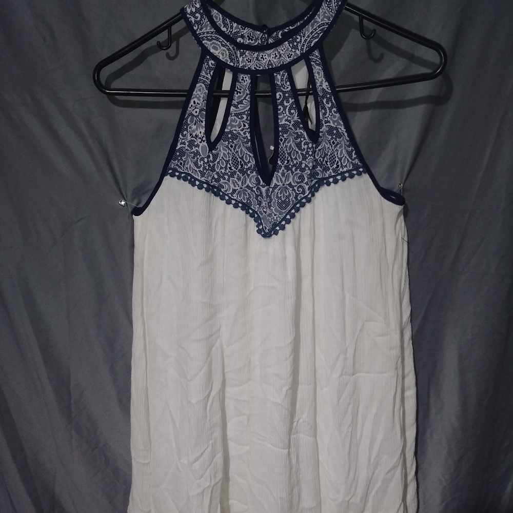 NWT Blue and white top